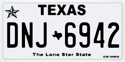TX license plate DNJ6942