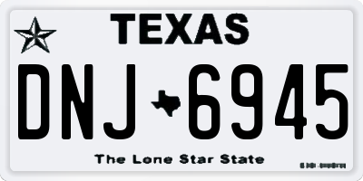 TX license plate DNJ6945