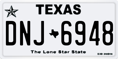 TX license plate DNJ6948