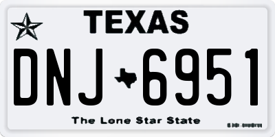 TX license plate DNJ6951