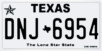 TX license plate DNJ6954