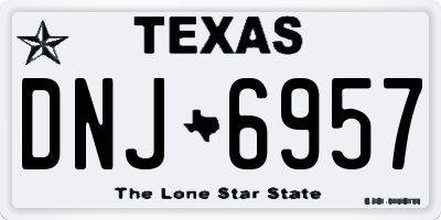 TX license plate DNJ6957