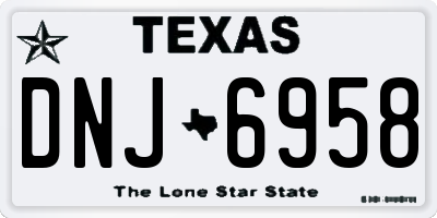 TX license plate DNJ6958