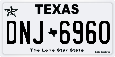 TX license plate DNJ6960