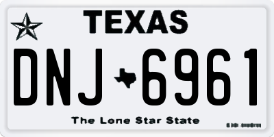 TX license plate DNJ6961