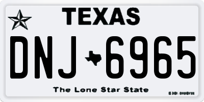 TX license plate DNJ6965
