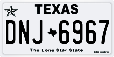 TX license plate DNJ6967