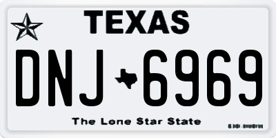 TX license plate DNJ6969