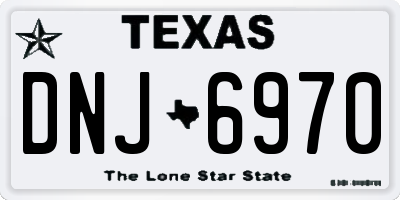 TX license plate DNJ6970