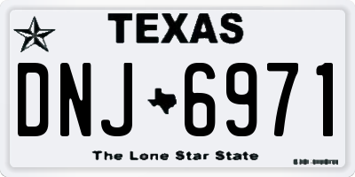 TX license plate DNJ6971