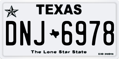 TX license plate DNJ6978