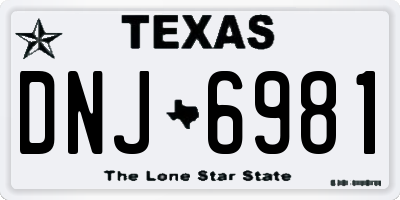 TX license plate DNJ6981