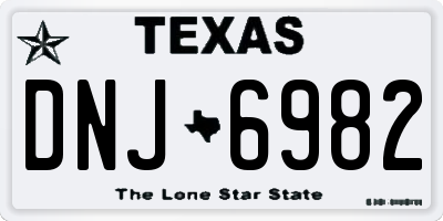 TX license plate DNJ6982