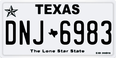 TX license plate DNJ6983