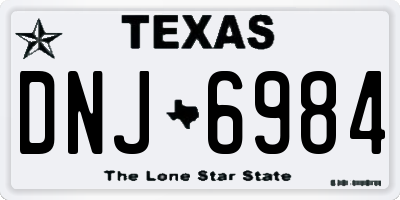 TX license plate DNJ6984
