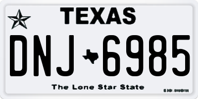 TX license plate DNJ6985