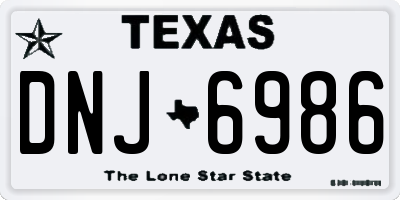TX license plate DNJ6986