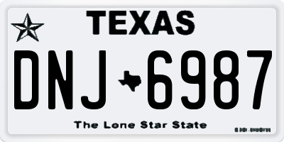 TX license plate DNJ6987
