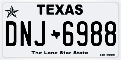 TX license plate DNJ6988