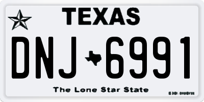 TX license plate DNJ6991