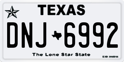 TX license plate DNJ6992