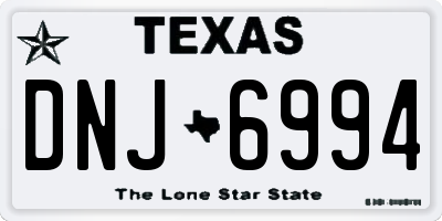 TX license plate DNJ6994