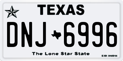 TX license plate DNJ6996