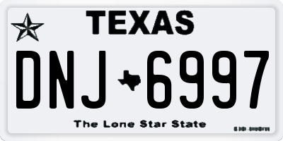 TX license plate DNJ6997