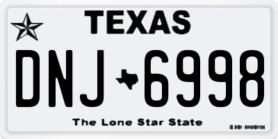 TX license plate DNJ6998