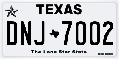 TX license plate DNJ7002