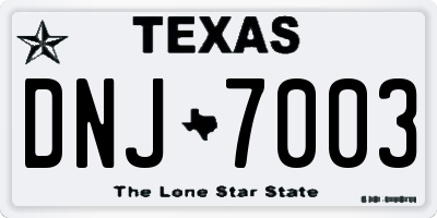 TX license plate DNJ7003