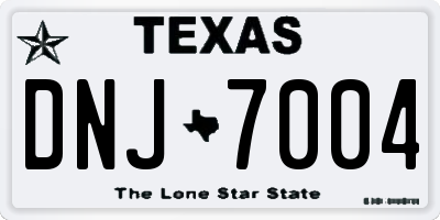 TX license plate DNJ7004