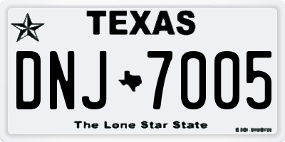 TX license plate DNJ7005