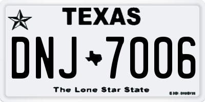 TX license plate DNJ7006