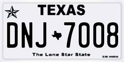 TX license plate DNJ7008