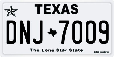 TX license plate DNJ7009