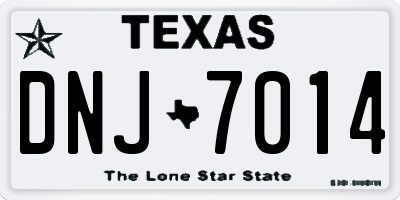 TX license plate DNJ7014