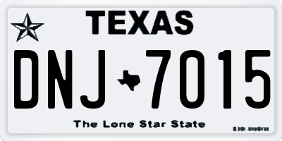 TX license plate DNJ7015