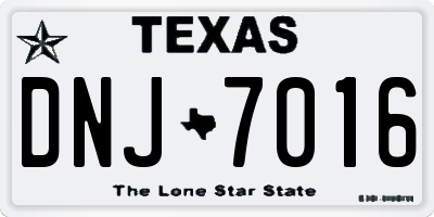 TX license plate DNJ7016
