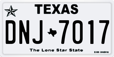 TX license plate DNJ7017