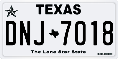 TX license plate DNJ7018