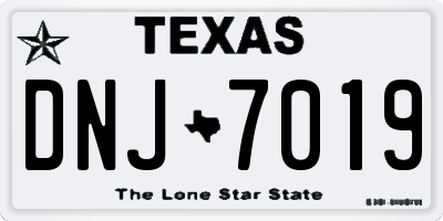 TX license plate DNJ7019