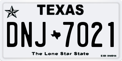 TX license plate DNJ7021