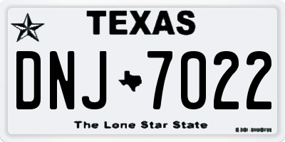 TX license plate DNJ7022