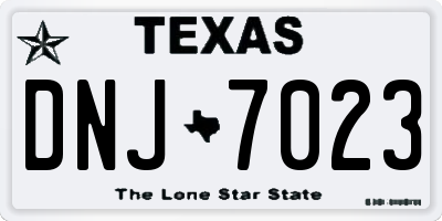 TX license plate DNJ7023