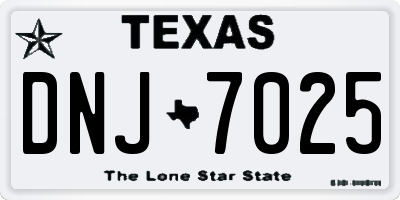 TX license plate DNJ7025