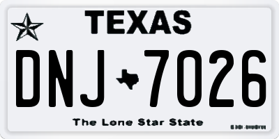 TX license plate DNJ7026