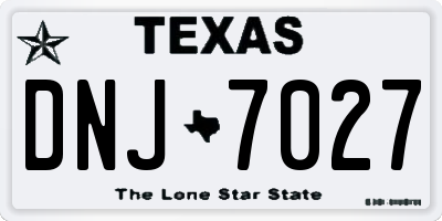 TX license plate DNJ7027
