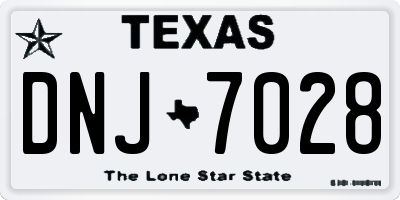 TX license plate DNJ7028