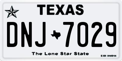 TX license plate DNJ7029